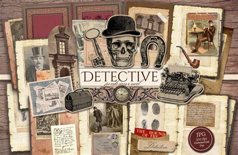 Detective Junk Journal Kit Gráfico Por Secret Helper · Creative Fabrica