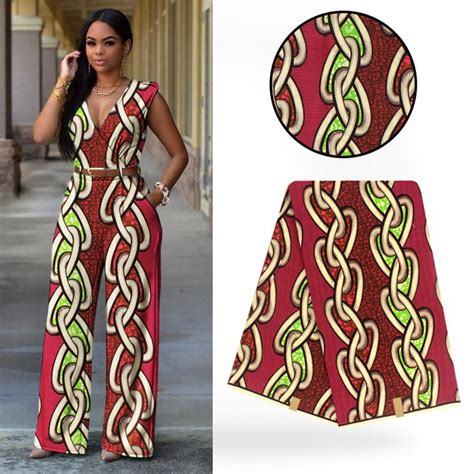 High Quality African Print Material Chain Red Ankara Fabric African Wax Print Fabrics Sold By 6