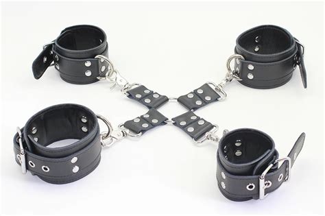 Buy Smspade Leather Bdsm Bondage Leather Handcuffsanklecuffs And Cross Ring