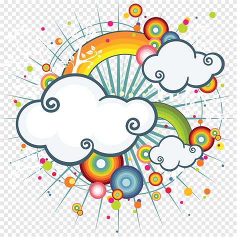 Rainbow Rainbow Text Cloud Png Pngegg