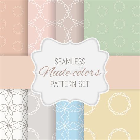 Abstract Seamless Geometric Pattern In Nude Colors Collection Set