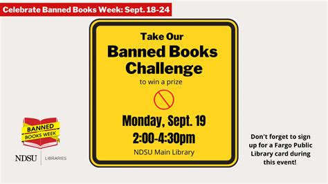Take Our Banned Books Challenge Ndsu Libraries