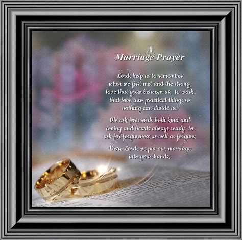 Framed Prayer For Your Marriage Christian Wedding T For Bride And