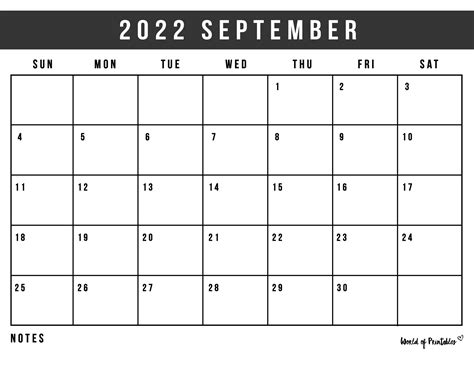 Free Printable September 2022 Calendars Wiki Calendar September 2022