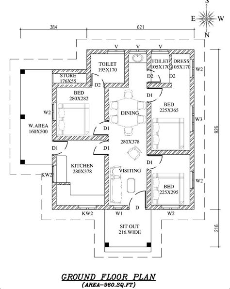 Beautiful Low Budget Kerala Home Plan In 960 Sq Ft Under 10 Lakhs With