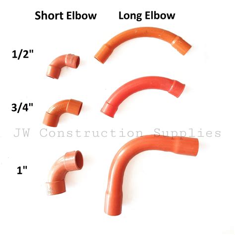 Pvc Orange Short Long Elbow Electrical Fittings 12 34 1