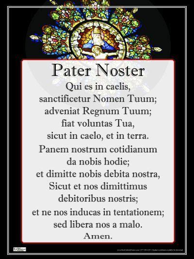 The Lords Prayer Is So Beautiful In Latin Our Father Prayer Pater
