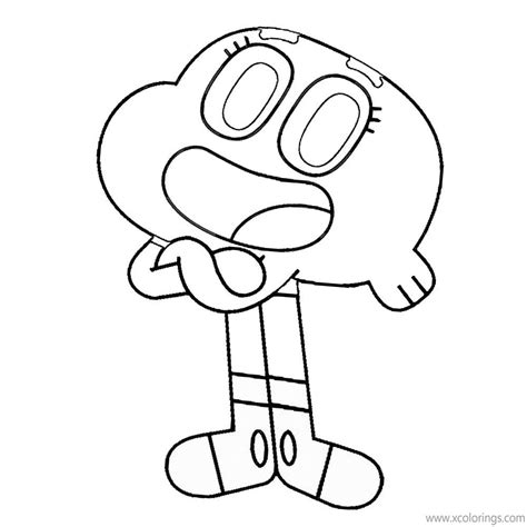 The Amazing World Of Gumball Coloring Pages Character Darwin