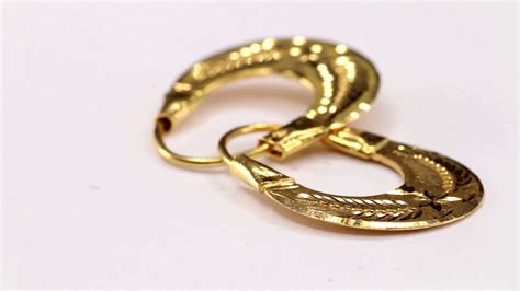 K Ct Solid Gold Elegant Men Nattiyan Earrings One Pair Size In