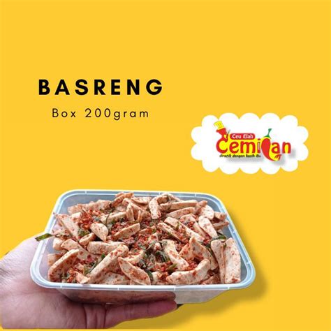 Jual Basreng Baso Ikan Goreng Bandung Pedas Gram Kemasan Box