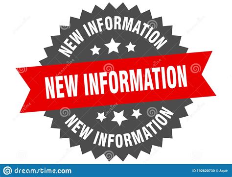 New Information Sign New Information Round Isolated Ribbon Label Stock