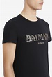 Balmain Camiseta de algodón negra con logotipo dorado de Balmain Paris ...