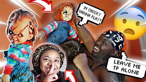 Chucky Doll Scare Prank On Husband He Went Crazy Youtube