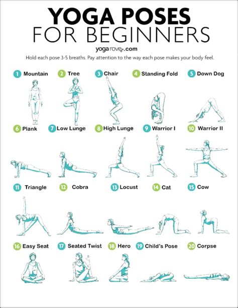 Printable Yoga Poses Chart