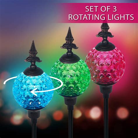 Crackle Ball Solar Lights With Spinning Glass And Decorative Copper Top