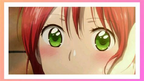 anime girl red hair green eyes
