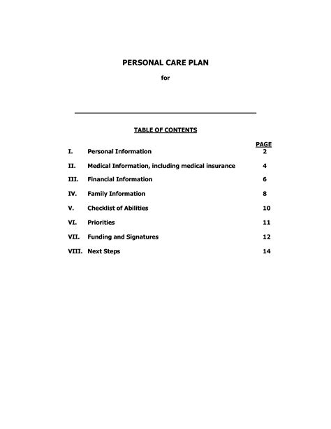 Simple Personal Care Plan How To Create A Personal Care Plan