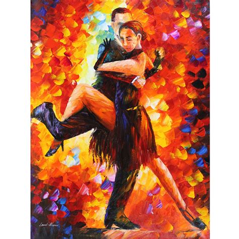 Leonid Afremovs Joyful Tango Original Oil On Canvas Ebay