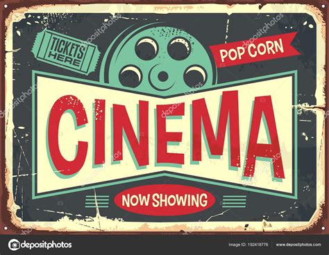 Cinema Retro Decorative Sign Layout Vintage Poster Design Cinema Movies
