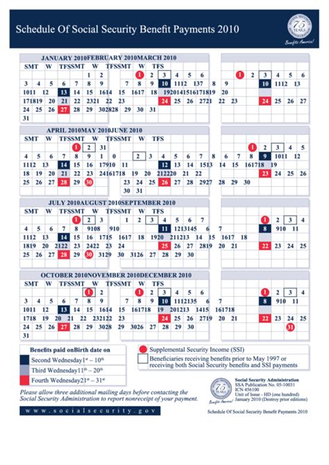 Calendar Of Social Security Payments Customize And Print