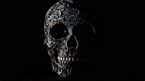 3d wallpaper hd 1080p free download | hd 3d images: Download wallpaper 1366x768 skull, dark, patterns, bones ...