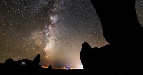 Arch Stone Night Stars Starry Rock Lights Geology Astronomy