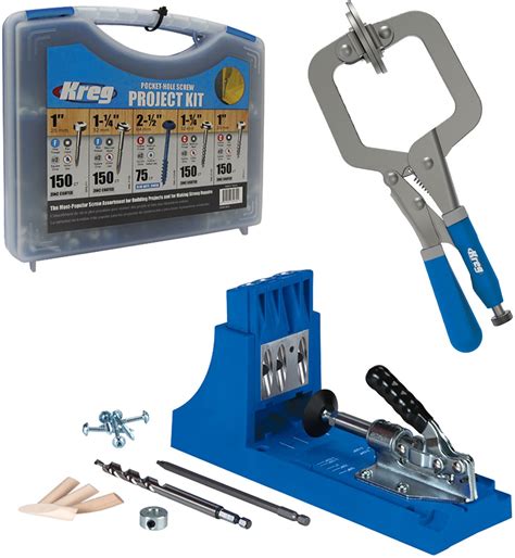 Kreg Jig K4 System With Sk03 Pocket Hole Screws And Face Clamp By Kreg