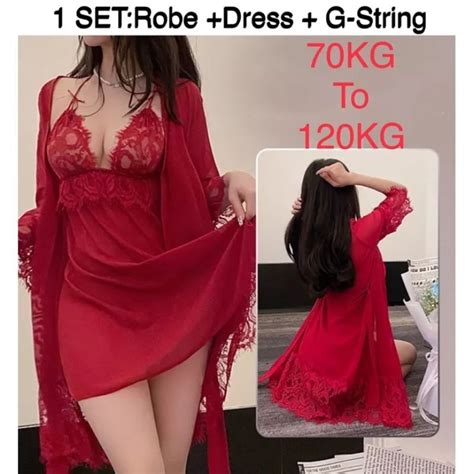 Plus Size Sexy Nightwearrobeg String Baju Tidur Lingerie Big Size