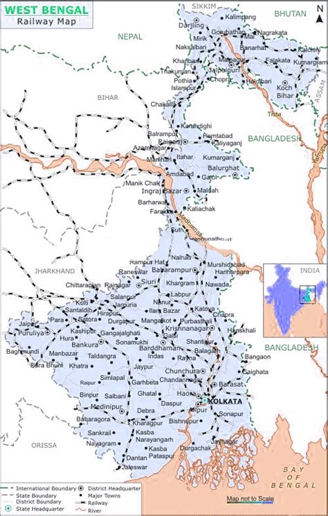 Rail Map India West Bengal Railway Map