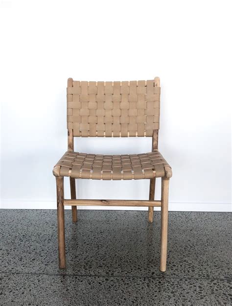 There's fabric boardroom chairs, mesh boardroom chairs and leather boardroom chairs. Tan Leather Weave Dining Chair | Woven dining chairs ...