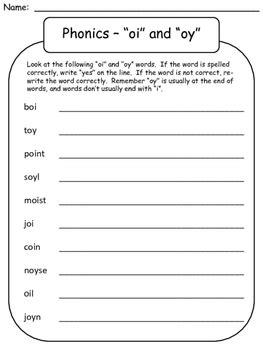 These pages might fit into your first, second or third grade word work practice. oi and oy worksheet by Brenda Alexander | Teachers Pay Teachers