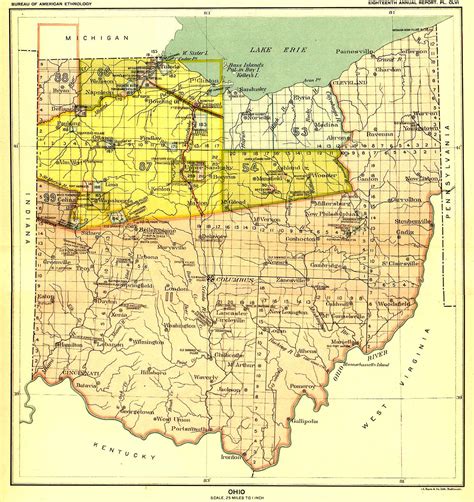 Indian Land Cessions In The U S Ohio Map 49 United