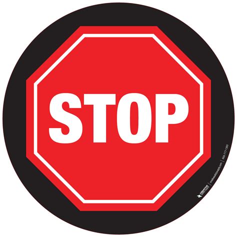 Floor Sign Stop Sign With Black Background Phs Safety