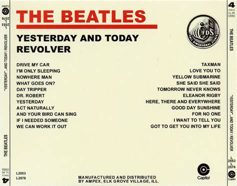 Beatles Cd Full Dimensional Stereo Tape Yesterday And Today Revolver