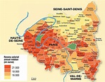 Paris suburbs map - Map of Paris and suburbs (Île-de-France - France)