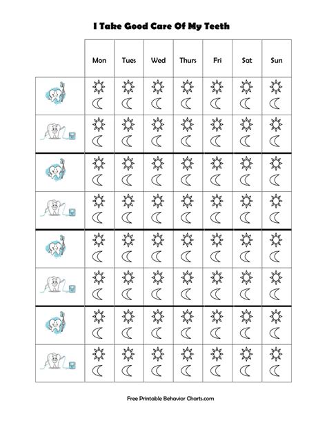 Tooth Care Chart Download Printable Pdf Templateroller