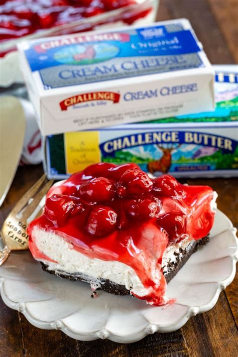 Easy No Bake Cherry Cheesecake Dessert Crazy For Crust