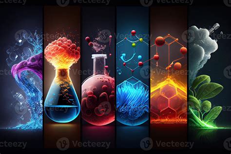 Science Background Illustration Scientific Design Flasks Glass And