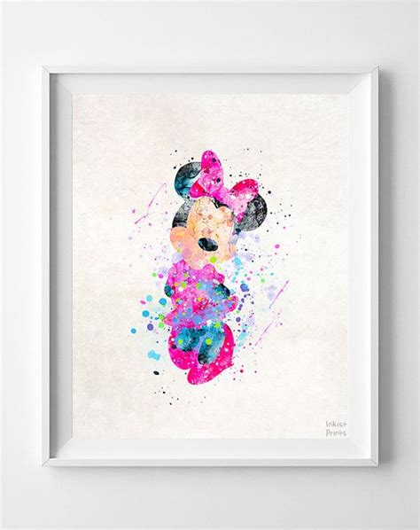 Minnie Mouse Print Minnie Mouse Art Minnie Watercolor Disney Poster