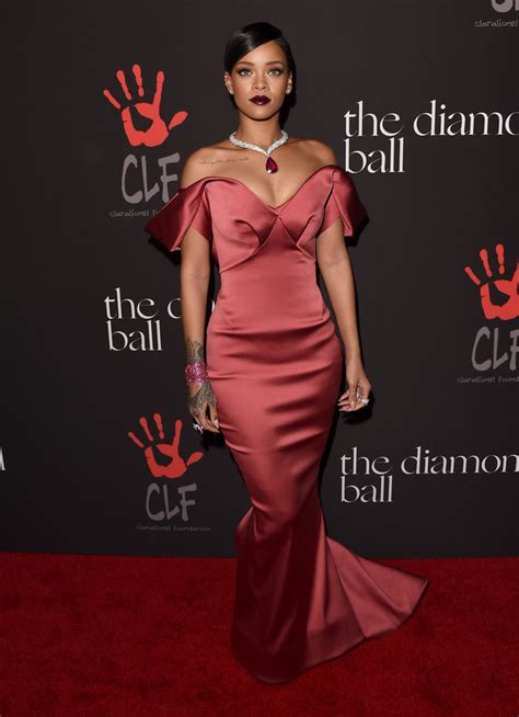 Rihanna Red Formal Dress Rihannas 1st Annual Diamond Ball Benefit