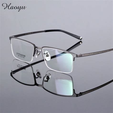 Haoyu Fashion Men Pure Titanium Eyeglasses Frames Men Brand Titanium Eyeglasses Gold Frame With