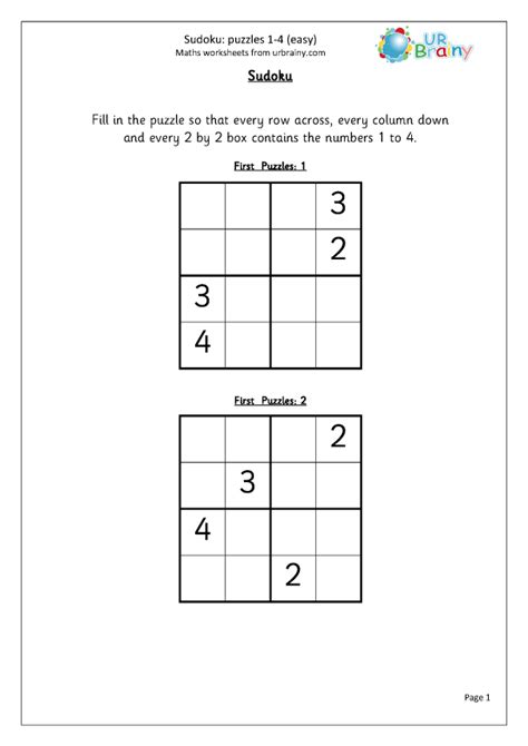 Sudoku For Kids Printable Worksheets And Book Woo Jr Sudokulinks A