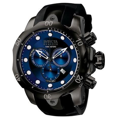 Invicta F0003 Reserve Collection Swiss Made Chronograph Blue Dial Black