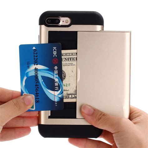 300pcslot Slide Wallet Credit Card Slot Hard Pc Phone Case For Iphone