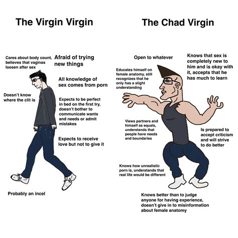 if you re a virgin be a chad virgin r virginvschad