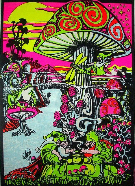 Mushroom Poster Visionary Art Psychedelic Poster Psychedelic Art