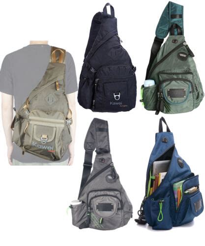 Mens Womens Nylon Sling Bag Large Chest Shoulder Bag Hiking Travel
