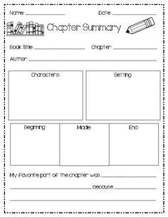 He was bullied when he went away to an outdoor summer camp for city kids. Chapter Summary Template - A Printable From Help Teaching ...