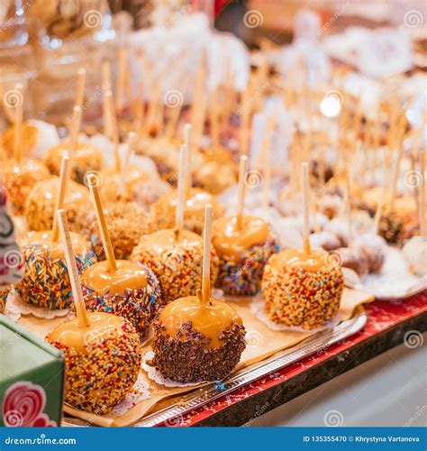 Christmas Candy Apples Stock Photo Image Of Apple Background 135355470
