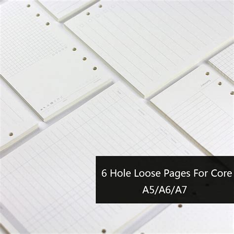 Buy A5 A6 A7 Creative 6 Holes Planner Filler Papers
